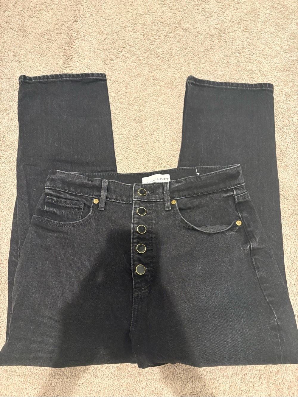 LOFT Black High-Rise Button-Fly Women's Jeans